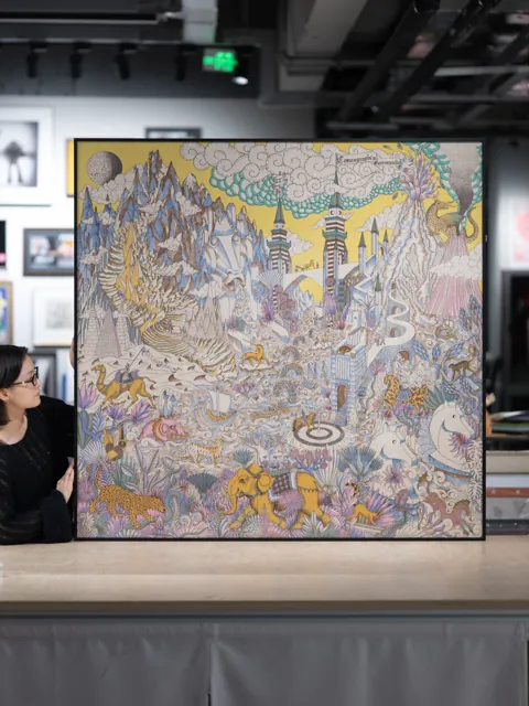 奇幻风景丝巾 · 完整构图 · 完整作品实拍